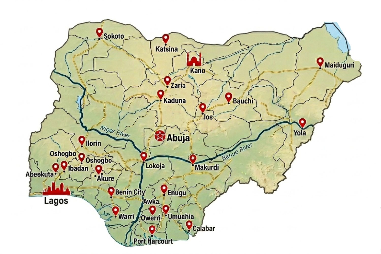 Nigeria Distribution Map